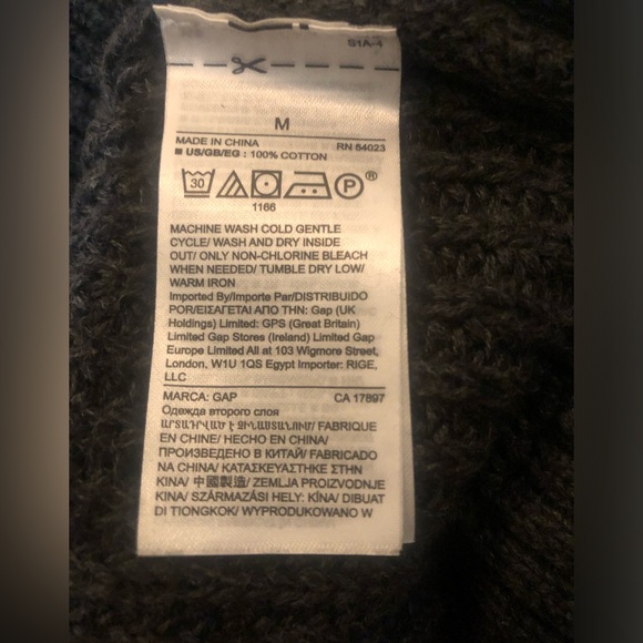 NWT GAP Black Cable Knit Turtleneck Dress - Picture 5 of 7